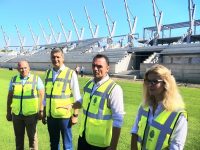 Stadion Târgoviște: Stadiul real al lucrărilor, tribună veche, tribună nouă / termen realist pentru primul meci